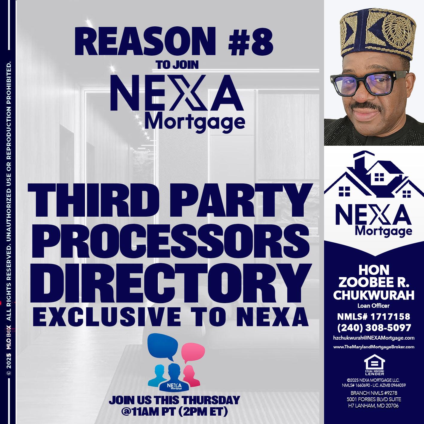 REASON 8 - Hon Zoobee R Chukwurah -Mortgage Loan Originator