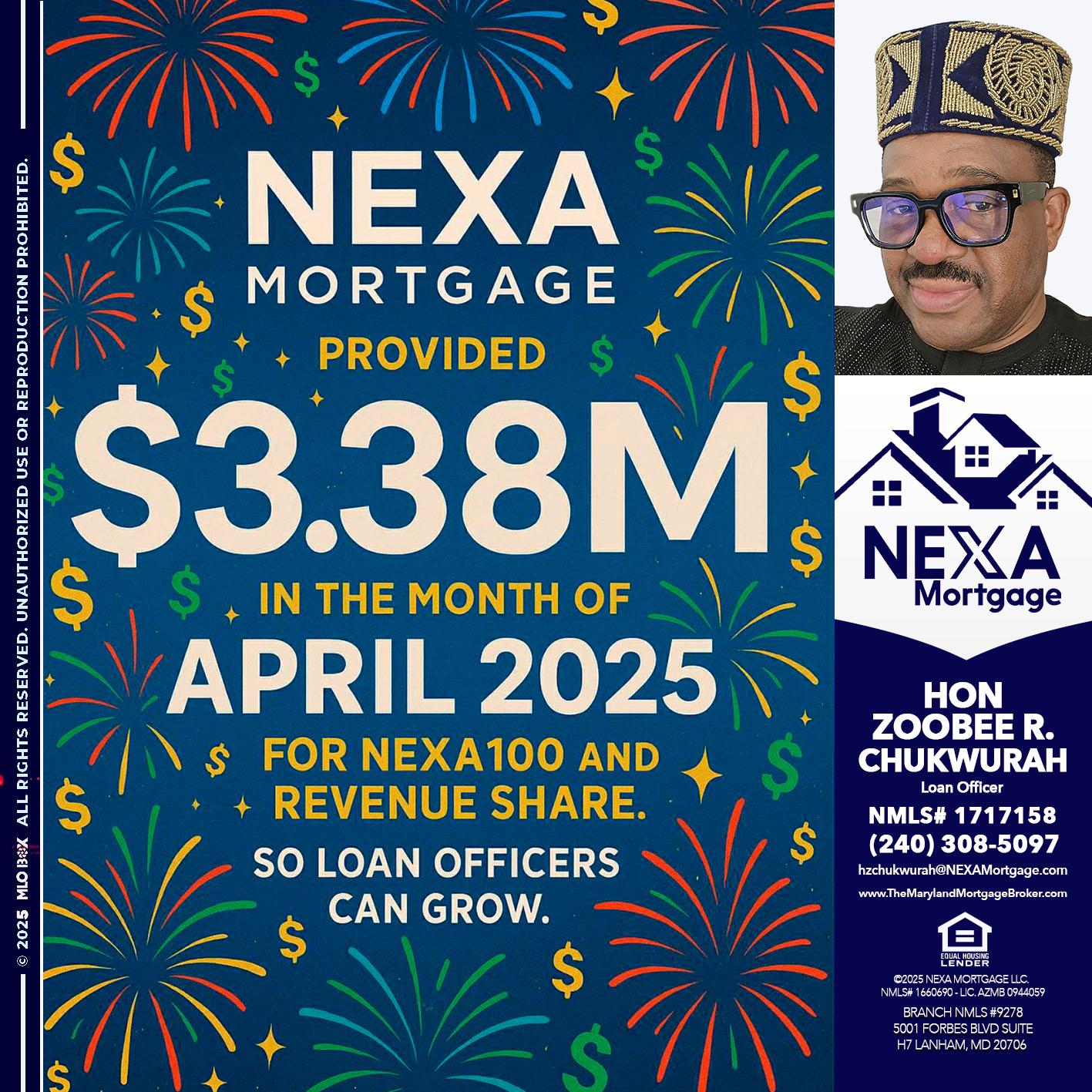 $3.38M - Hon Zoobee R Chukwurah -Mortgage Loan Originator