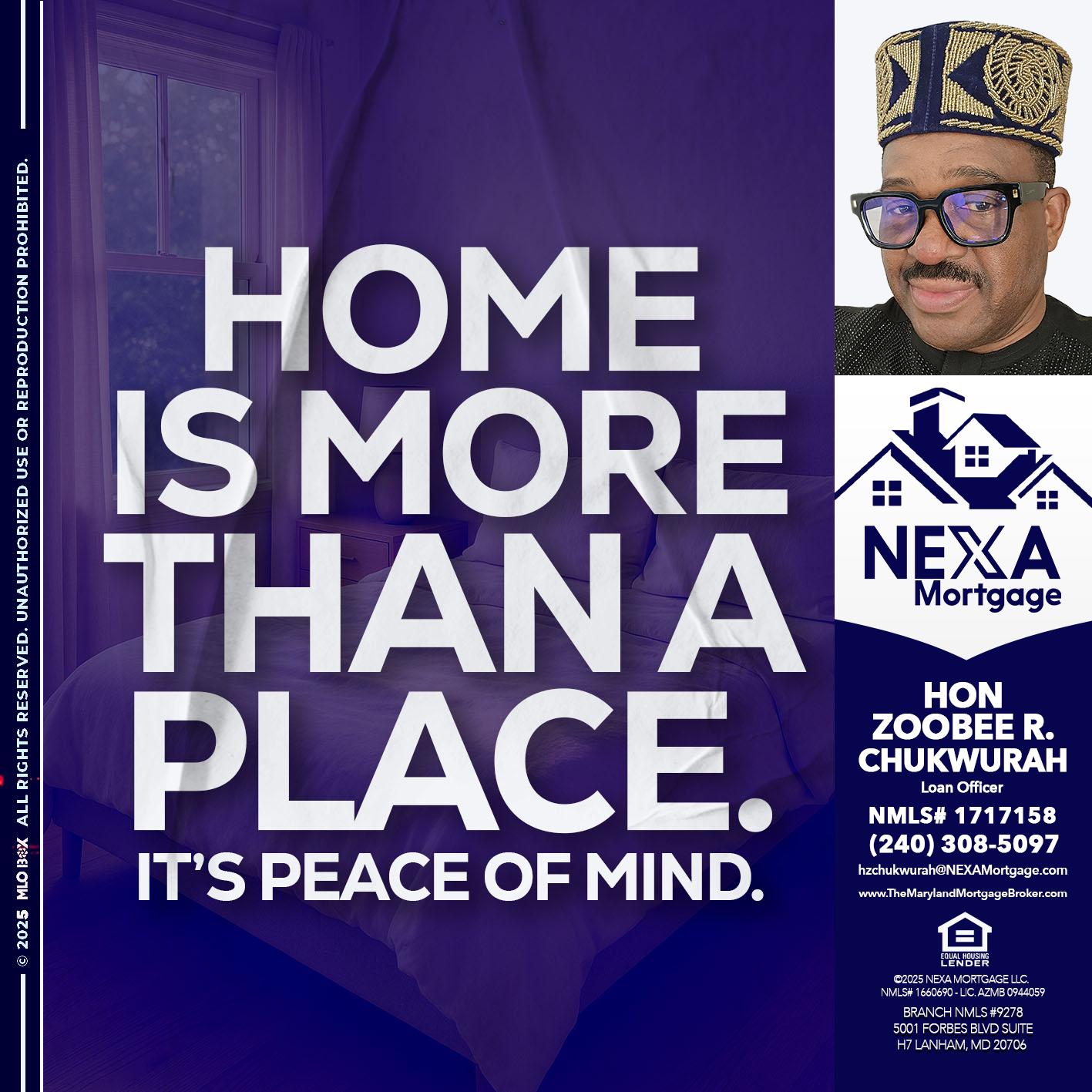 HOME IS MORE - Hon Zoobee R Chukwurah -Mortgage Loan Originator