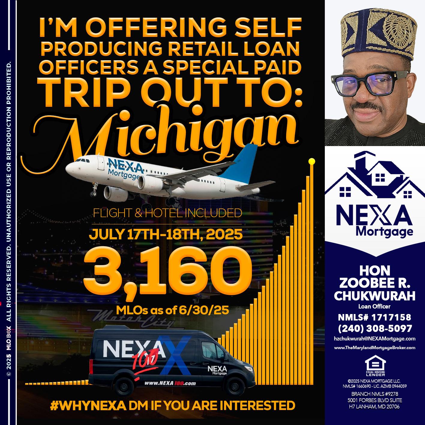 MICHIGAN TRIP - Hon Zoobee R Chukwurah -Mortgage Loan Originator