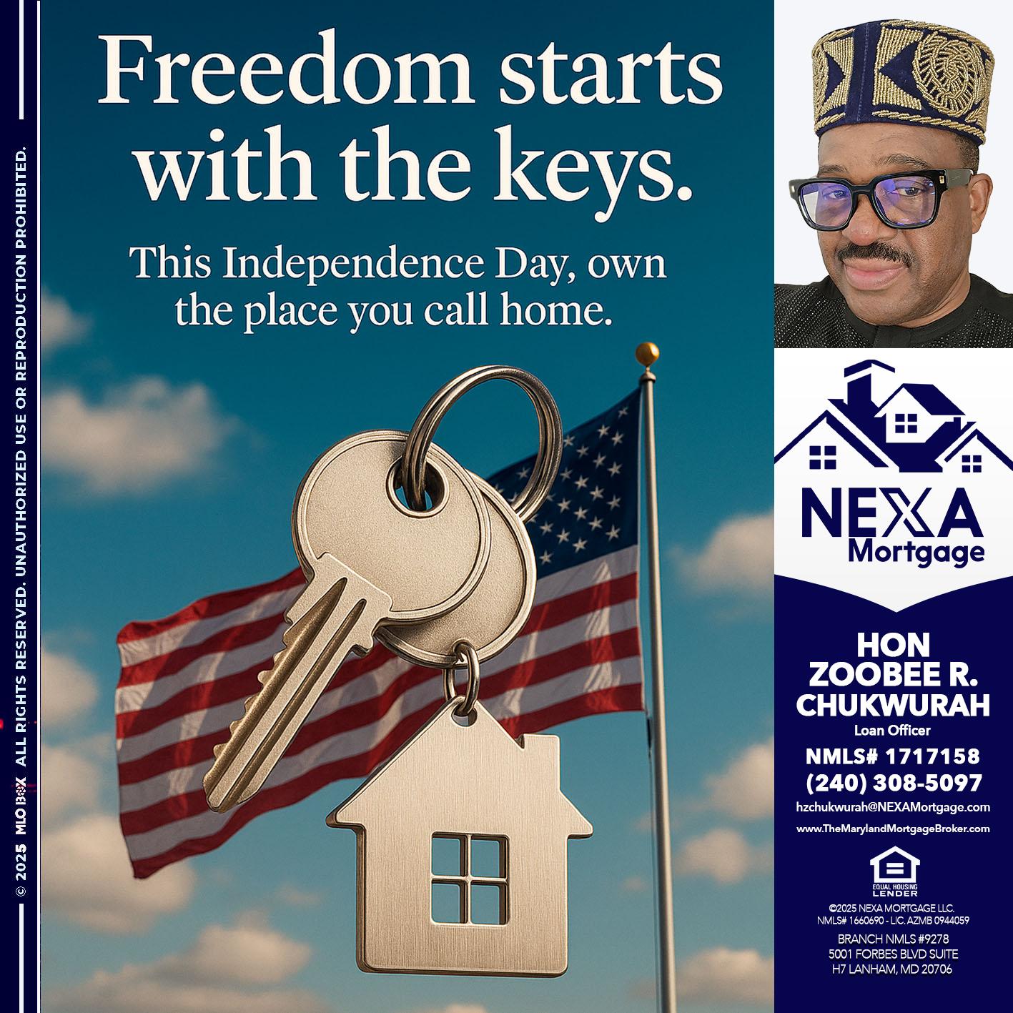 FREEDOM STARTS - Hon Zoobee R Chukwurah -Mortgage Loan Originator