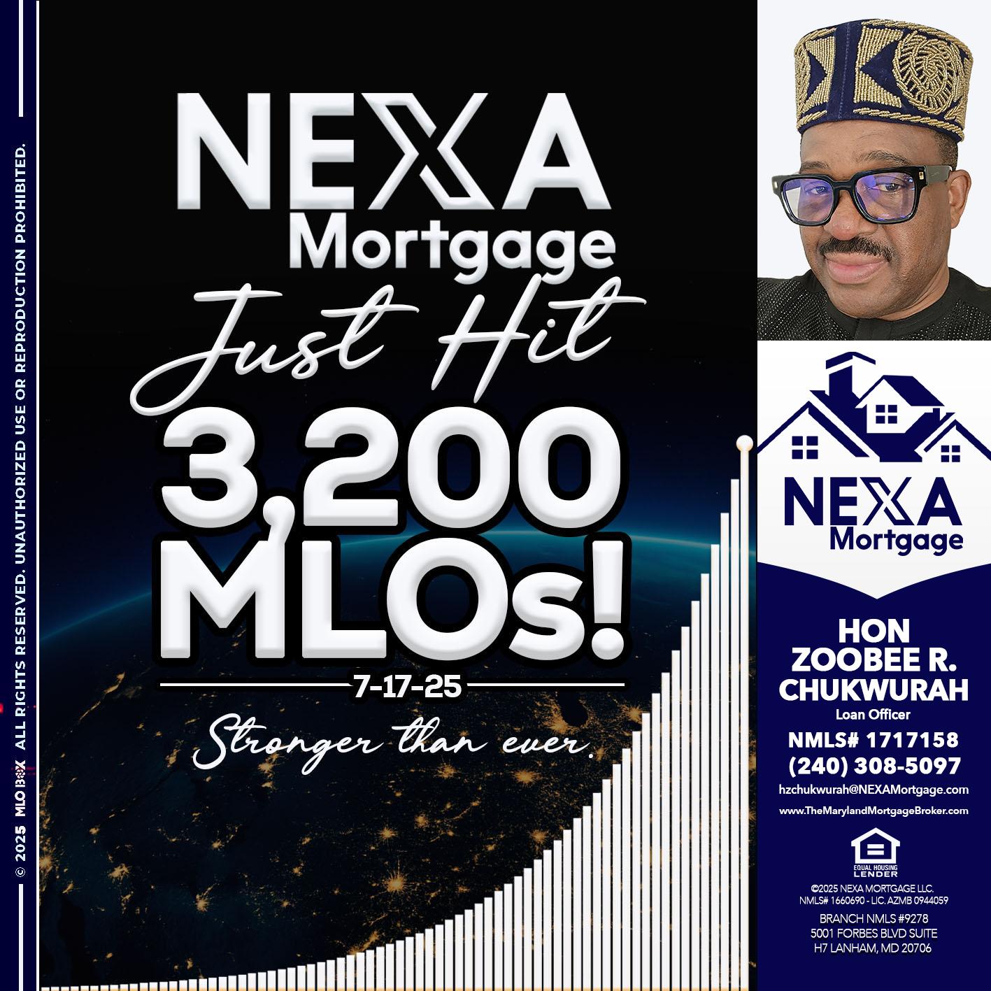 3200 MLOs - Hon Zoobee R Chukwurah -Mortgage Loan Originator