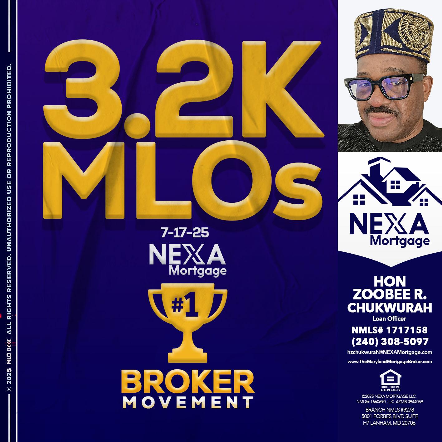 3.2K MLOs - Hon Zoobee R Chukwurah -Mortgage Loan Originator