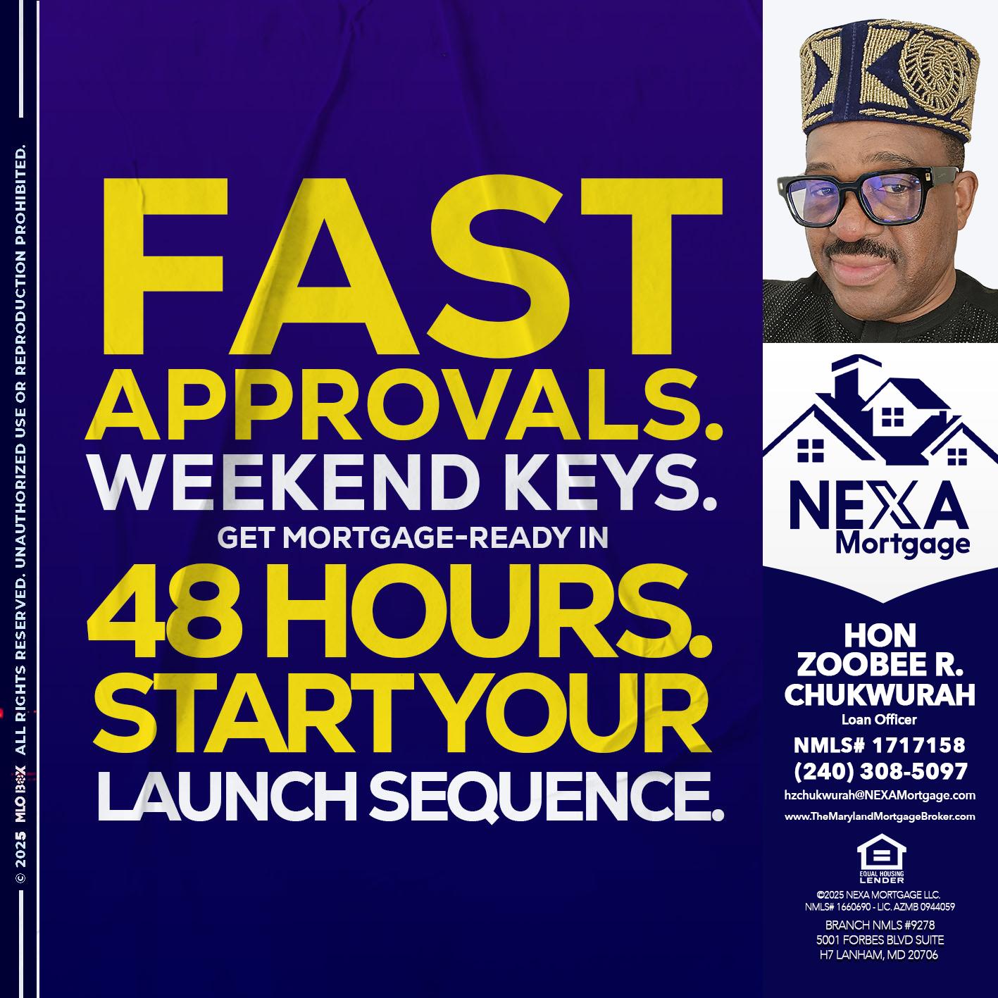 FAST APPROVALS - Hon Zoobee R Chukwurah -Mortgage Loan Originator