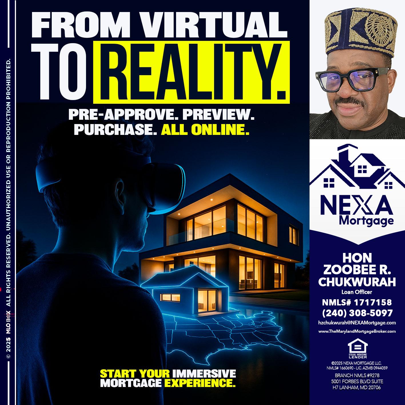 FROM VIRTUAL - Hon Zoobee R Chukwurah -Mortgage Loan Originator