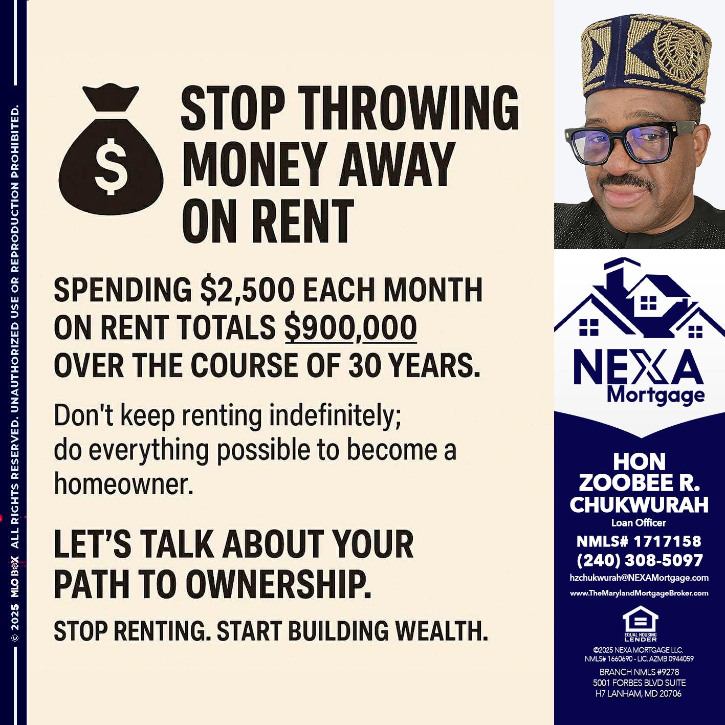STOP THROWING - Hon Zoobee R Chukwurah -Mortgage Loan Originator