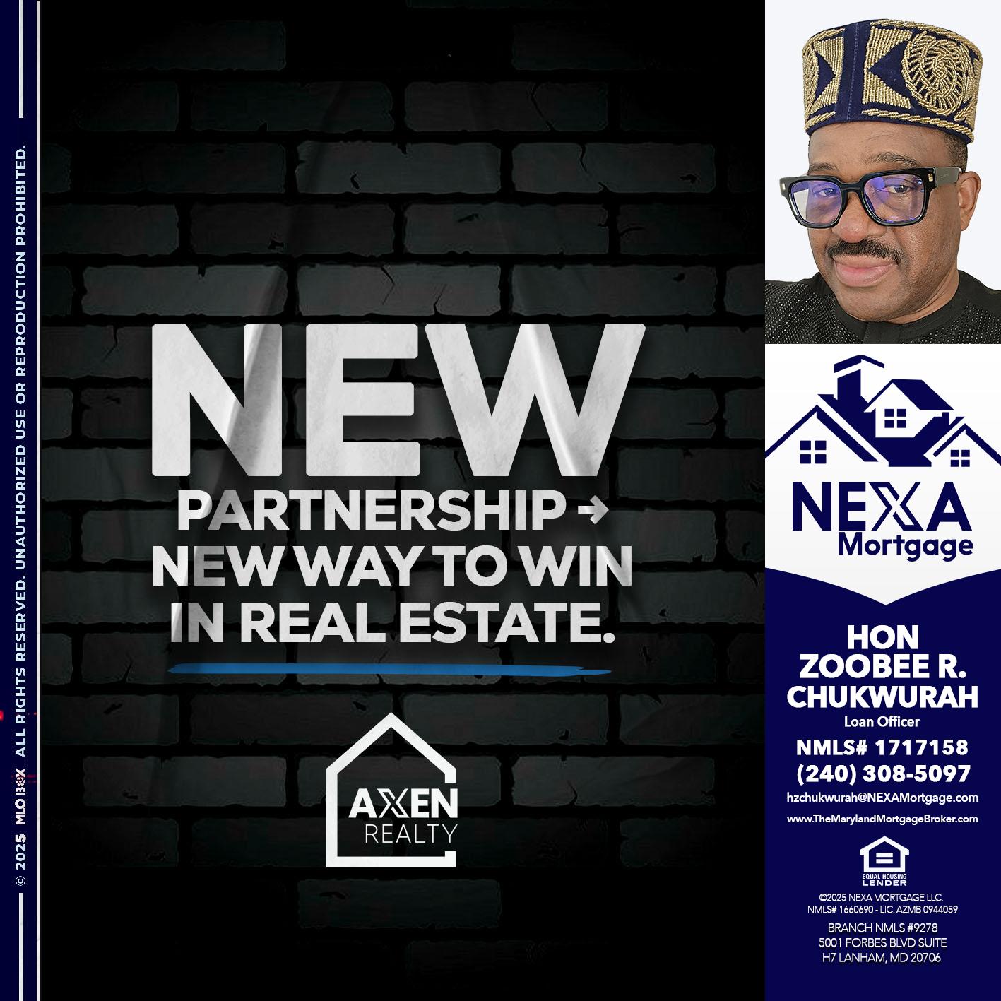 new partnership - Hon Zoobee R Chukwurah -Mortgage Loan Originator