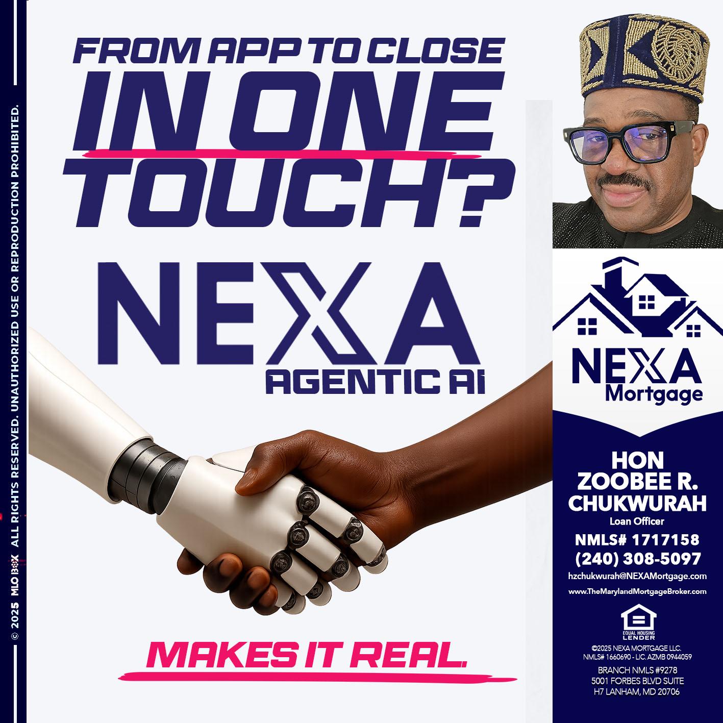 IN ONE TOUCH - Hon Zoobee R Chukwurah -Mortgage Loan Originator