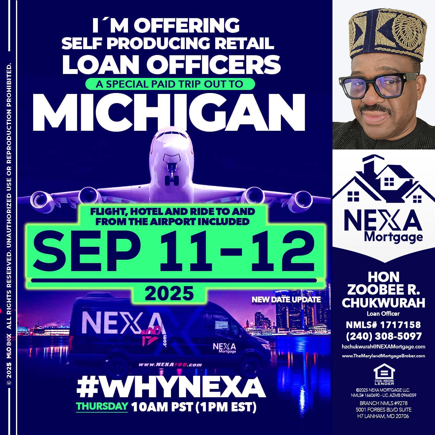 MICHIGAN TRIP - Hon Zoobee R Chukwurah -Mortgage Loan Originator