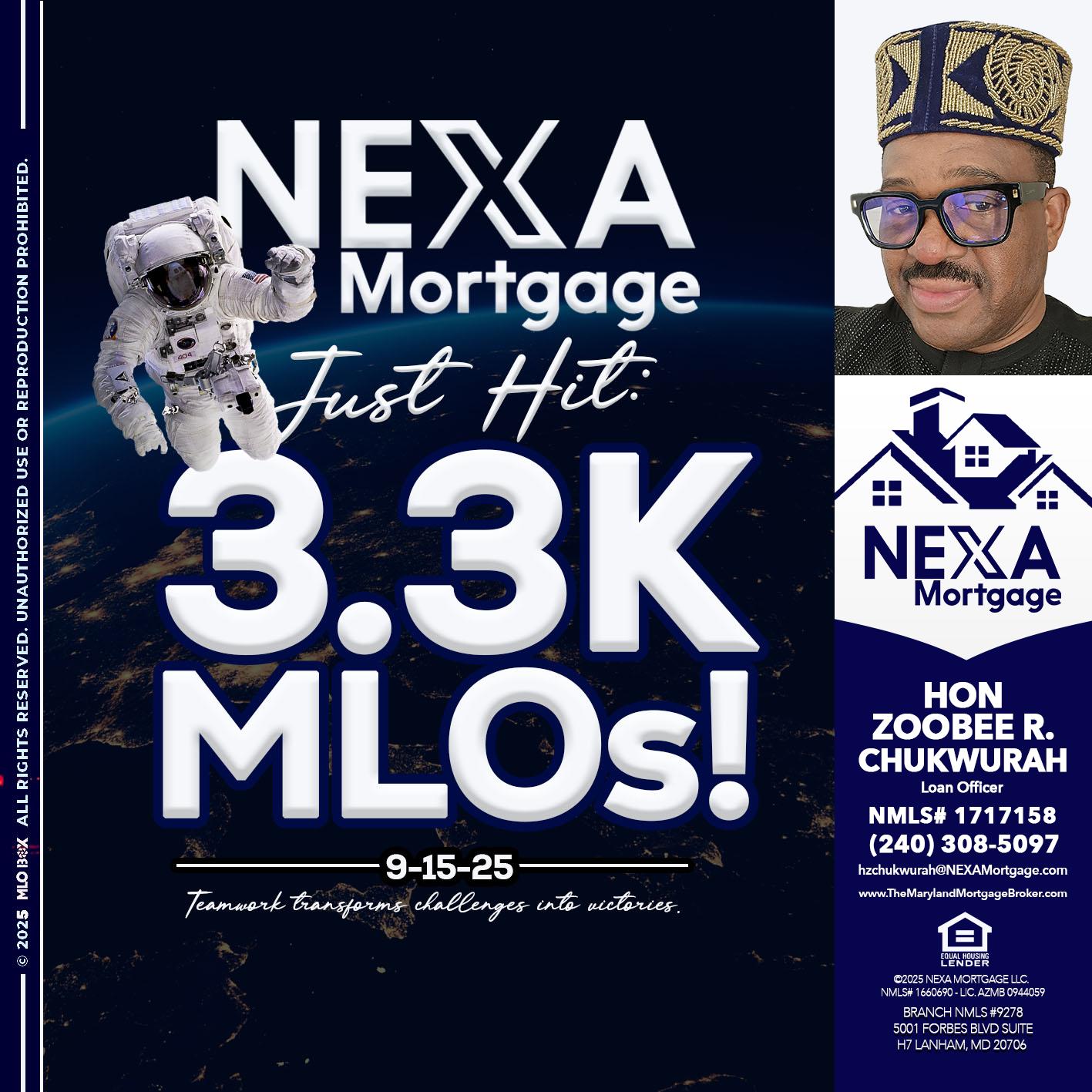 3.3K - Hon Zoobee R Chukwurah -Mortgage Loan Originator