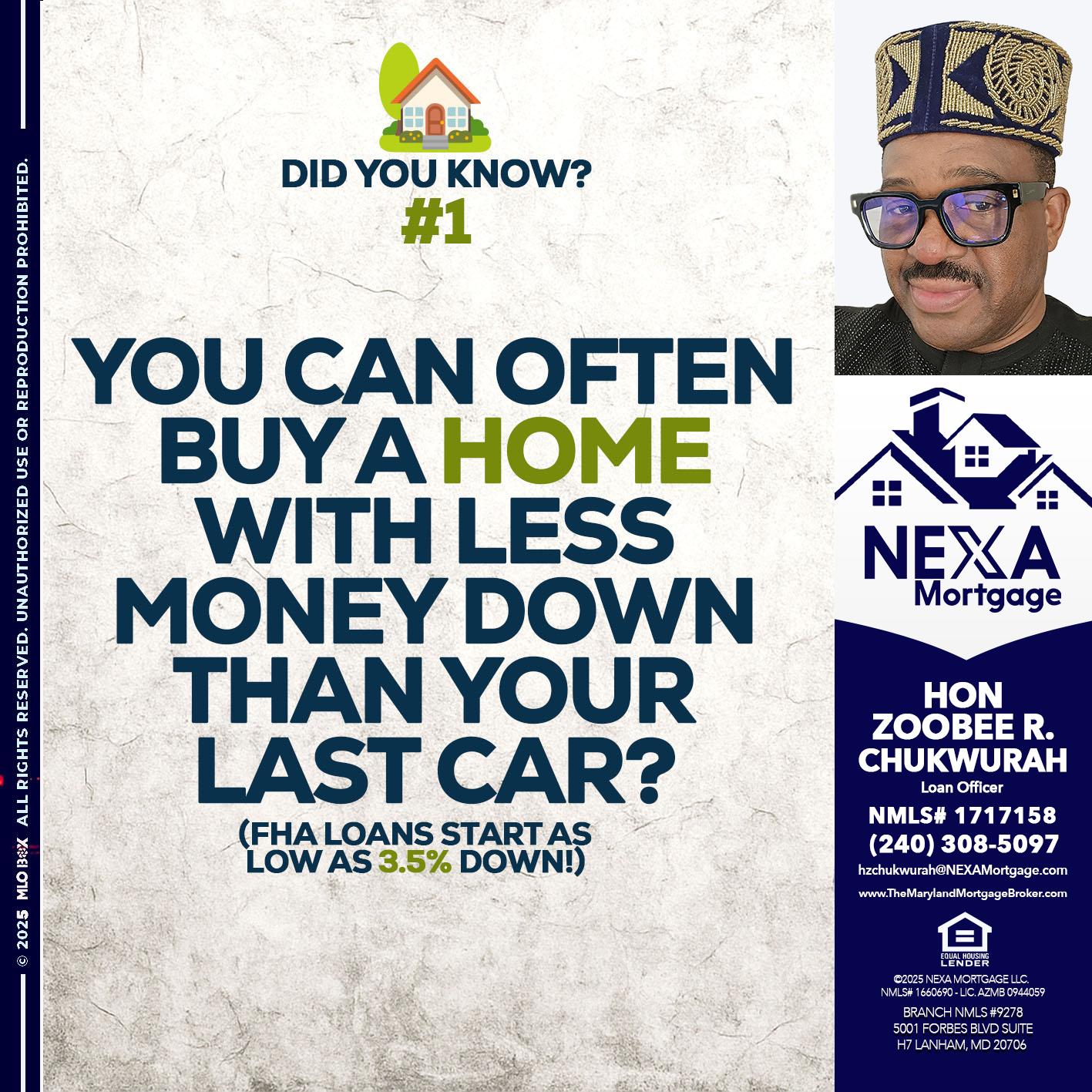 DID YOU KNOW #1 - Hon Zoobee R Chukwurah -Mortgage Loan Originator