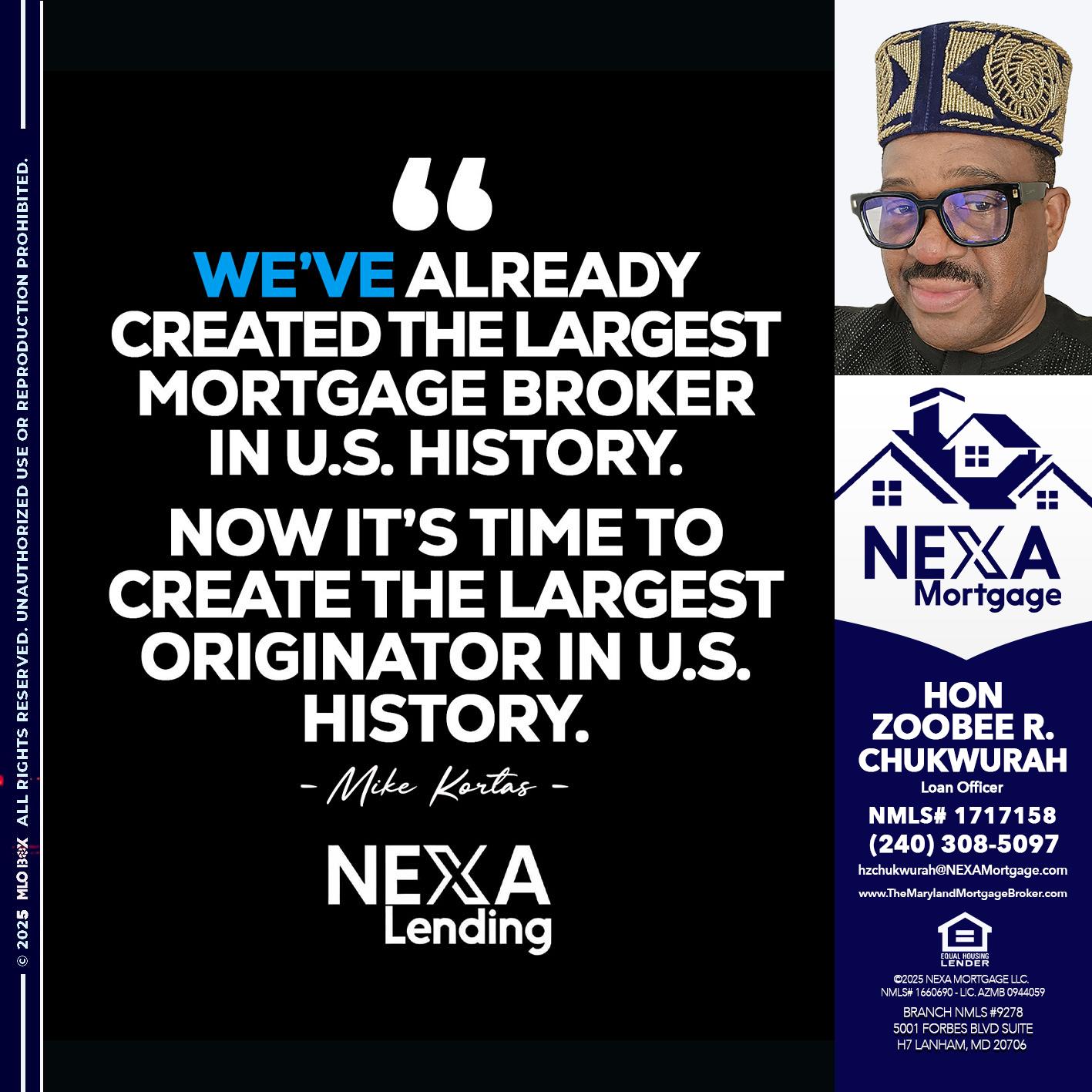 MIKE KORTAS - Hon Zoobee R Chukwurah -Mortgage Loan Originator