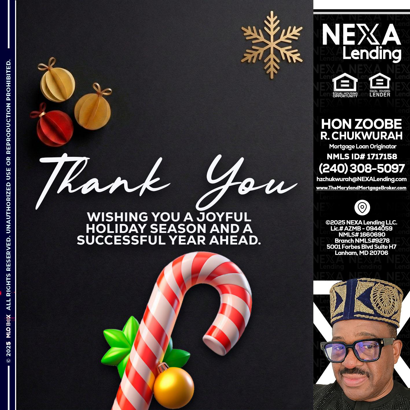 THANK YOU - Hon Zoobee R Chukwurah -Mortgage Loan Originator