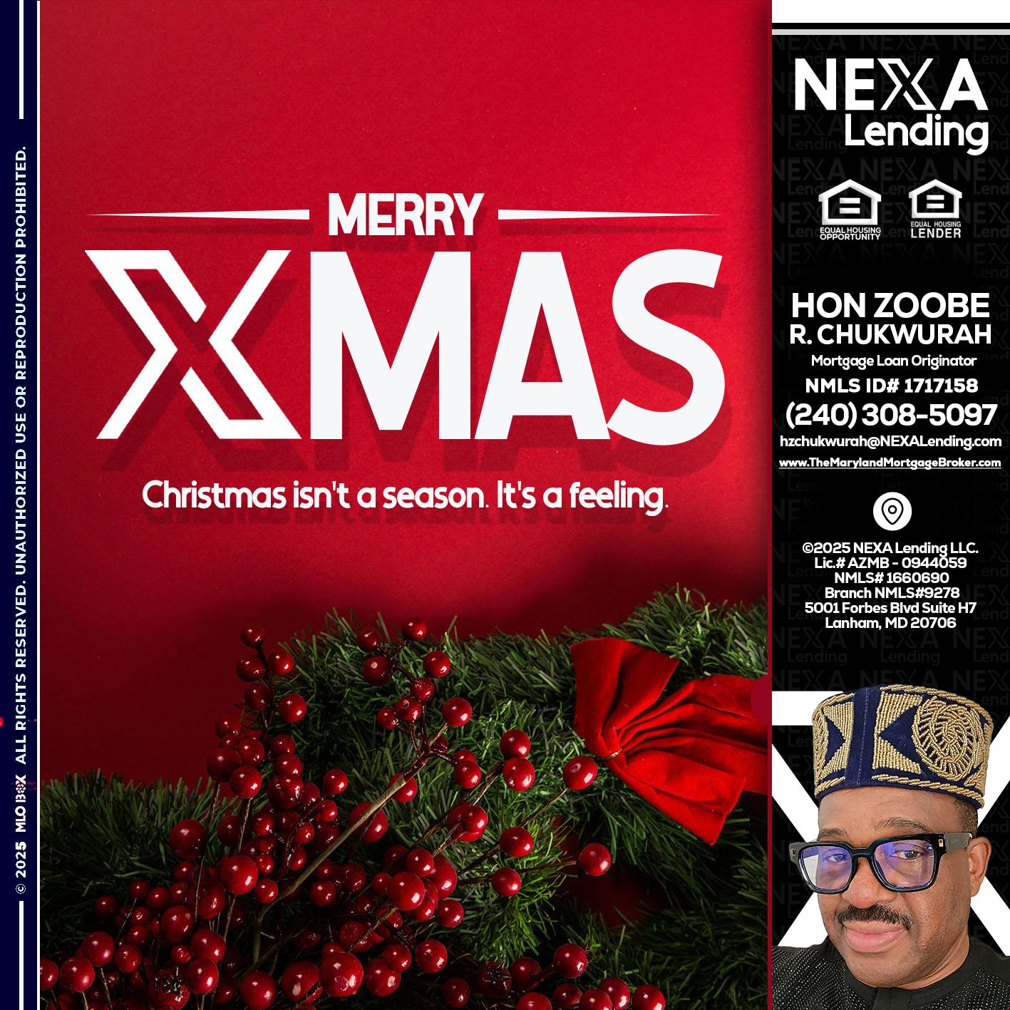 merry xmas - Hon Zoobee R Chukwurah -Mortgage Loan Originator