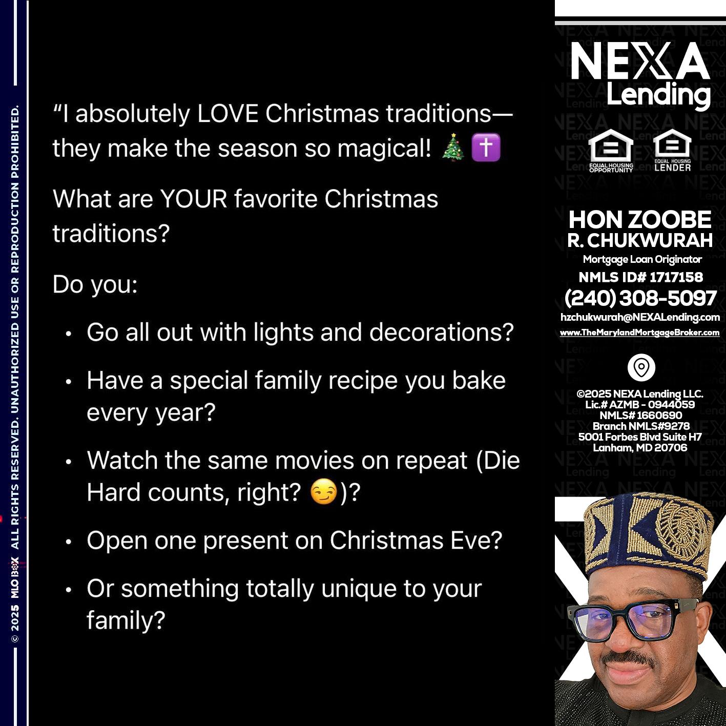 I love christmas - Hon Zoobee R Chukwurah -Mortgage Loan Originator