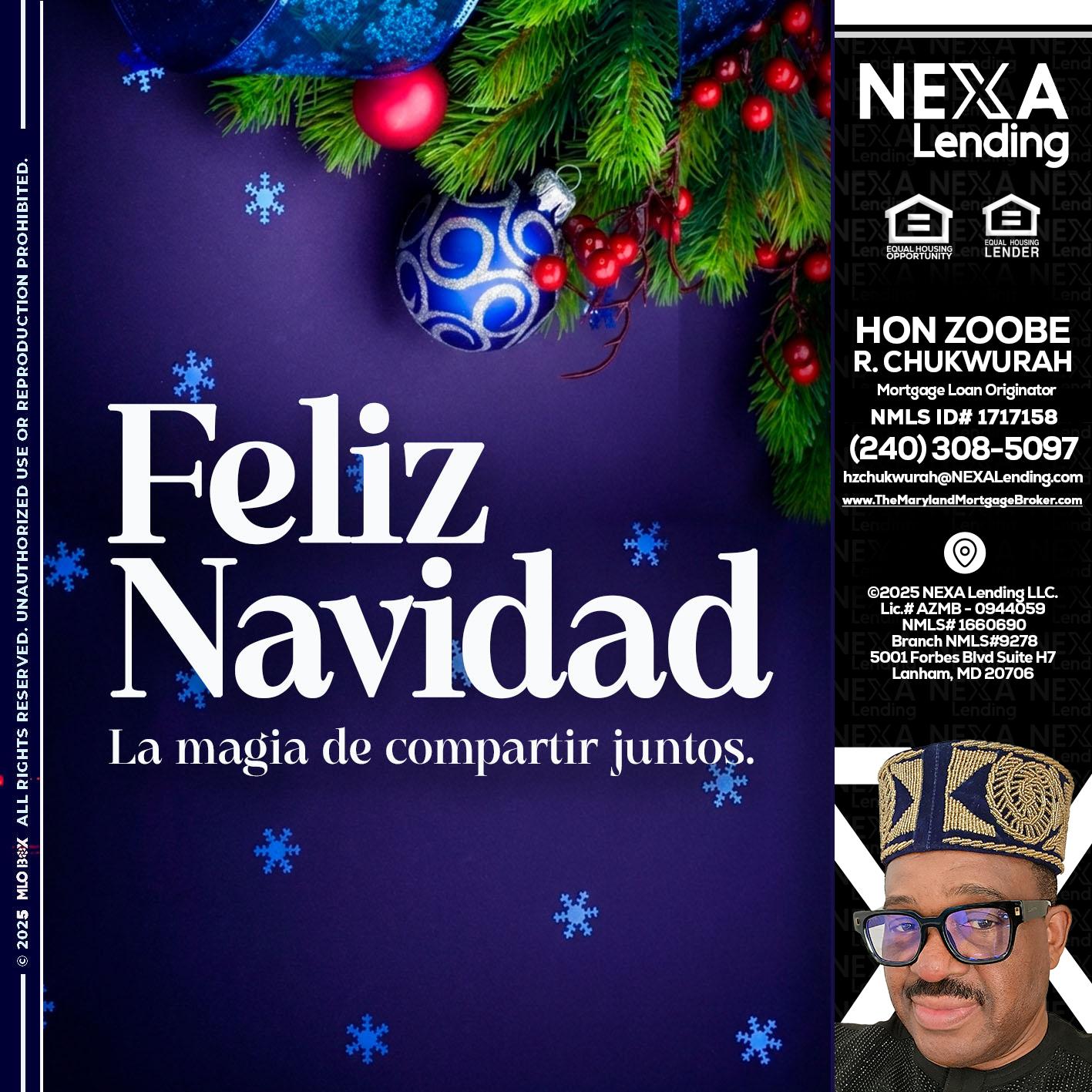FELIZ NAVIDAD - Hon Zoobee R Chukwurah -Mortgage Loan Originator