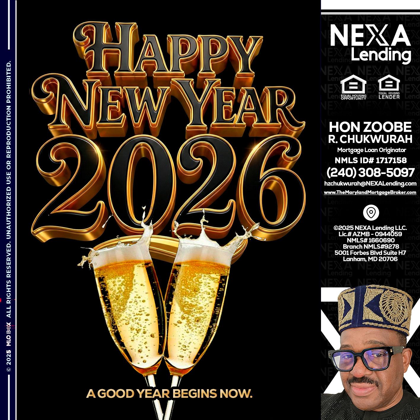 happy new year 2026 - Hon Zoobee R Chukwurah -Mortgage Loan Originator