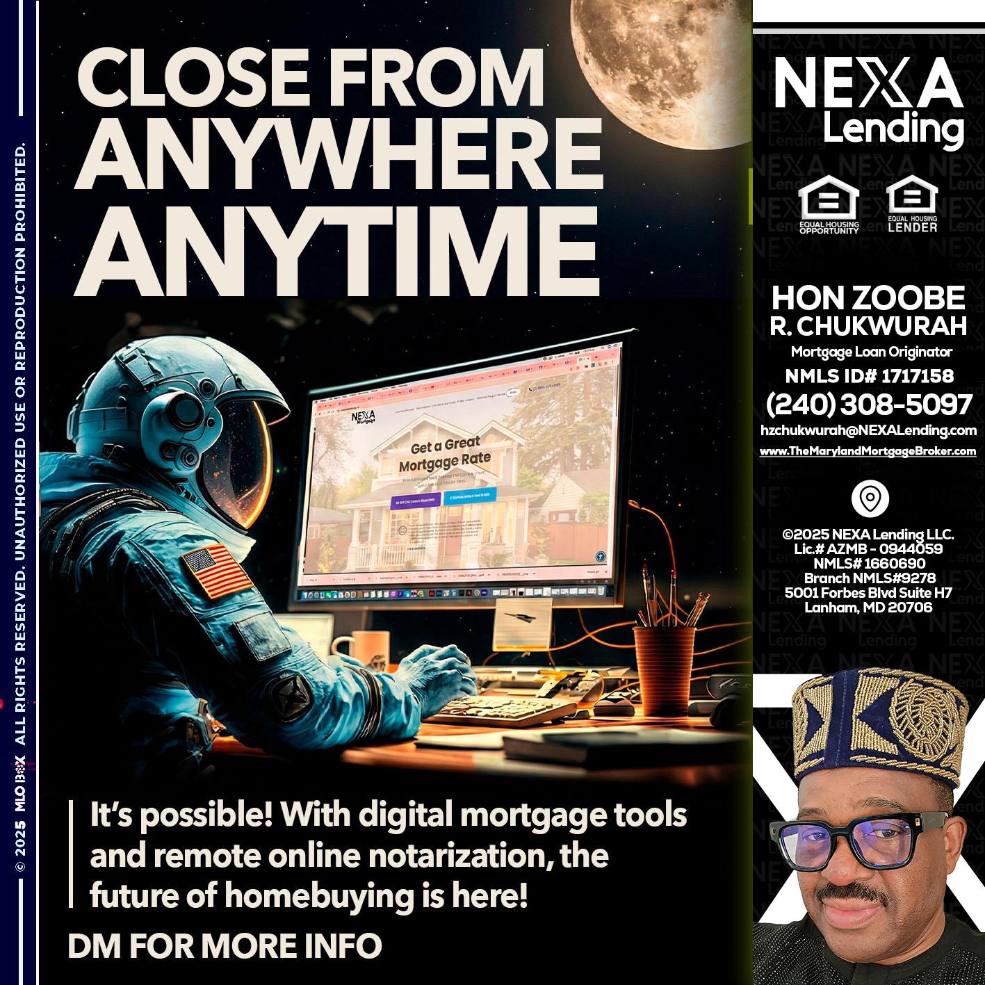 close from - Hon Zoobee R Chukwurah -Mortgage Loan Originator