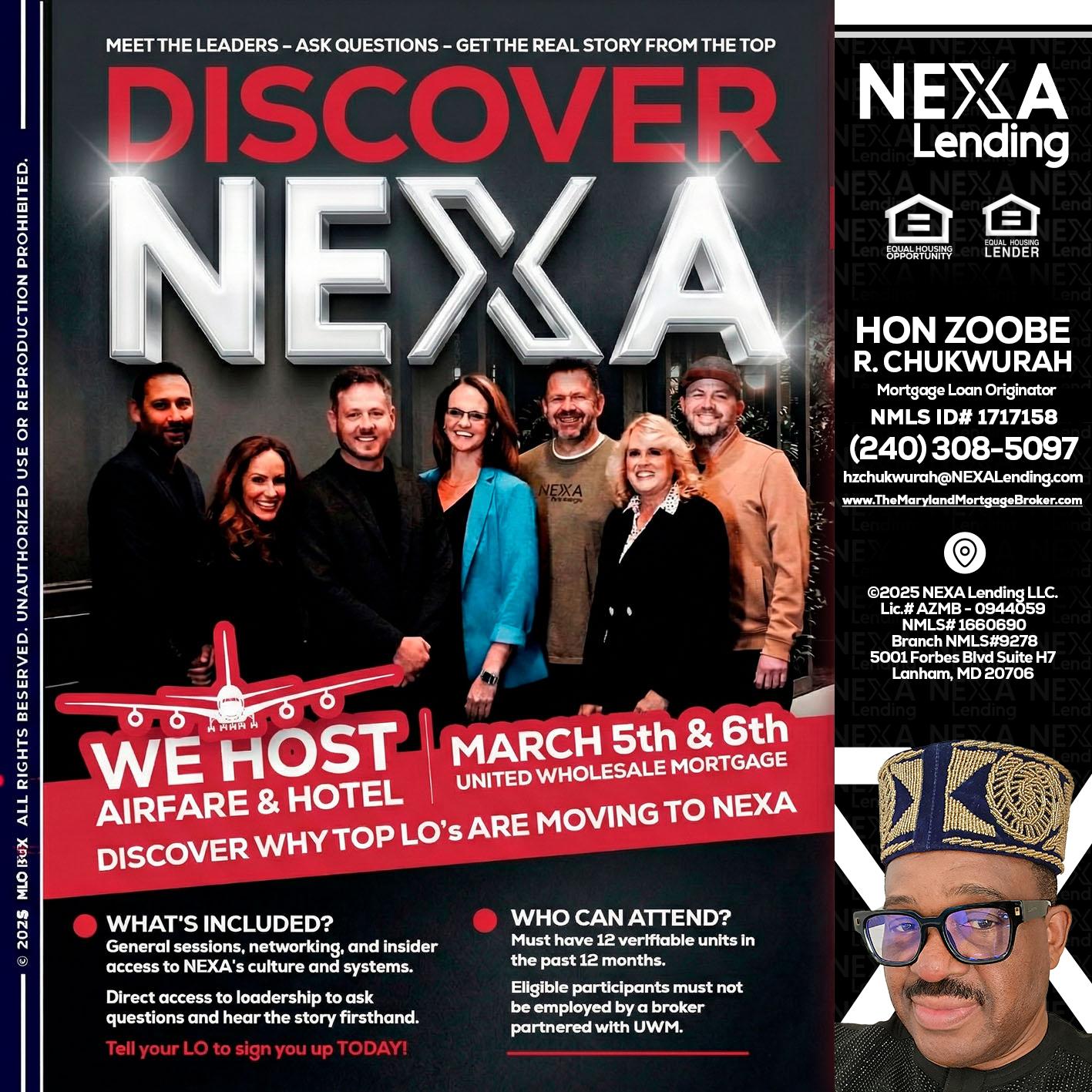 DISCOVER NEXA - Hon Zoobee R Chukwurah -Mortgage Loan Originator