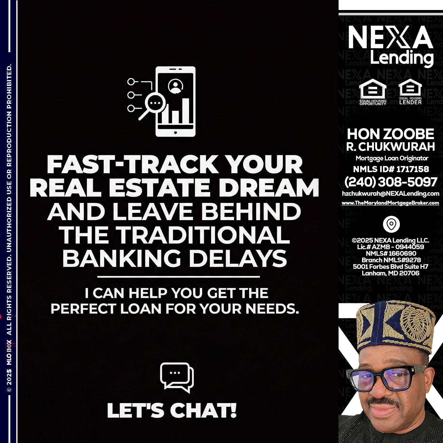 FAST TRACK - Hon Zoobee R Chukwurah -Mortgage Loan Originator