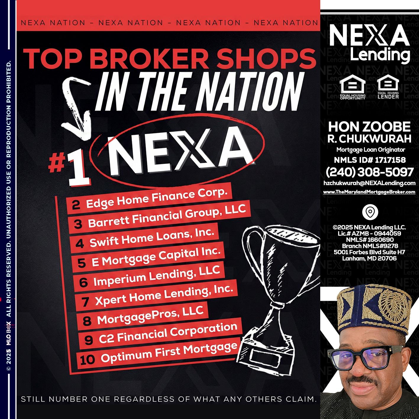 top broker - Hon Zoobee R Chukwurah -Mortgage Loan Originator