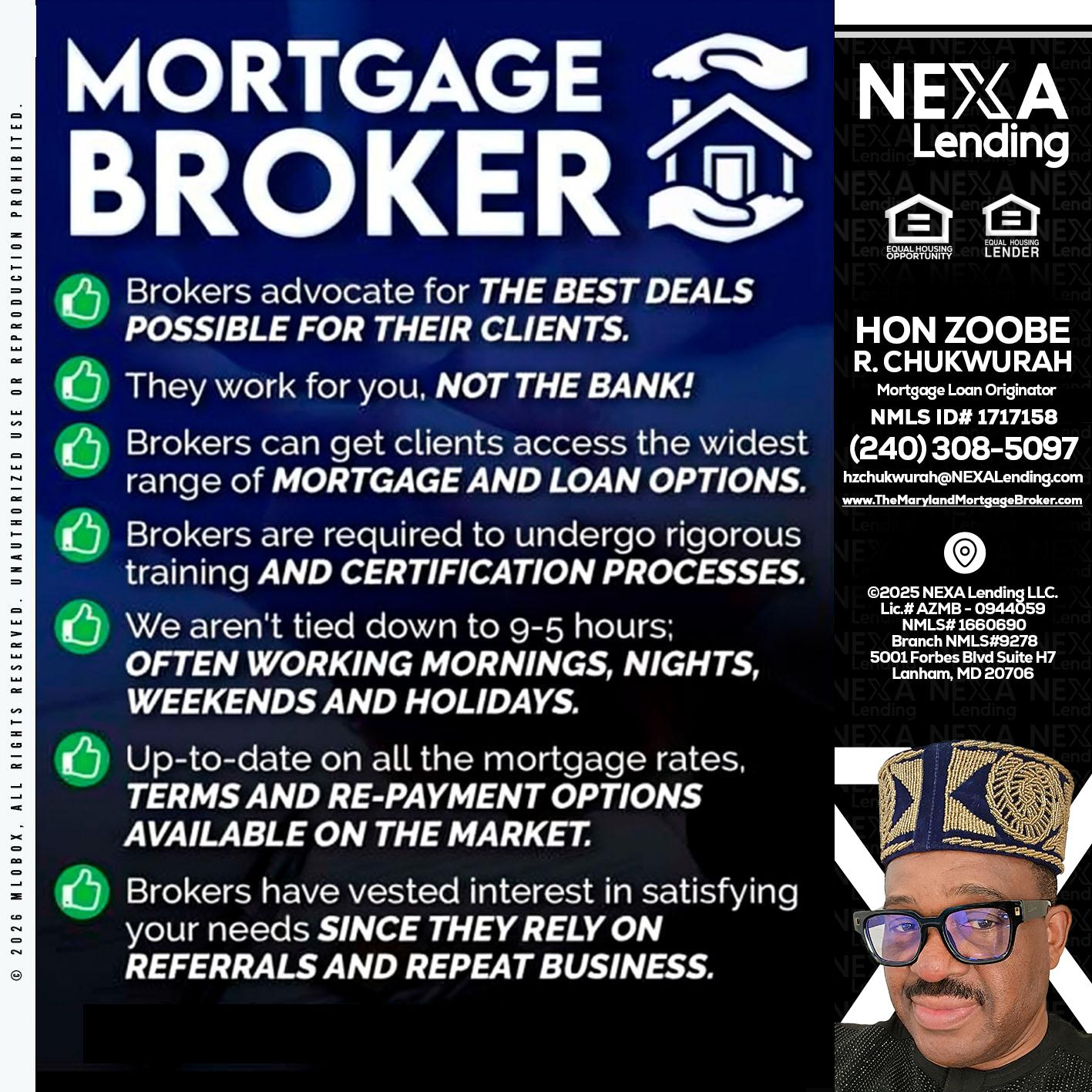 MORTGAGE BROKER - Hon Zoobee R Chukwurah -Mortgage Loan Originator