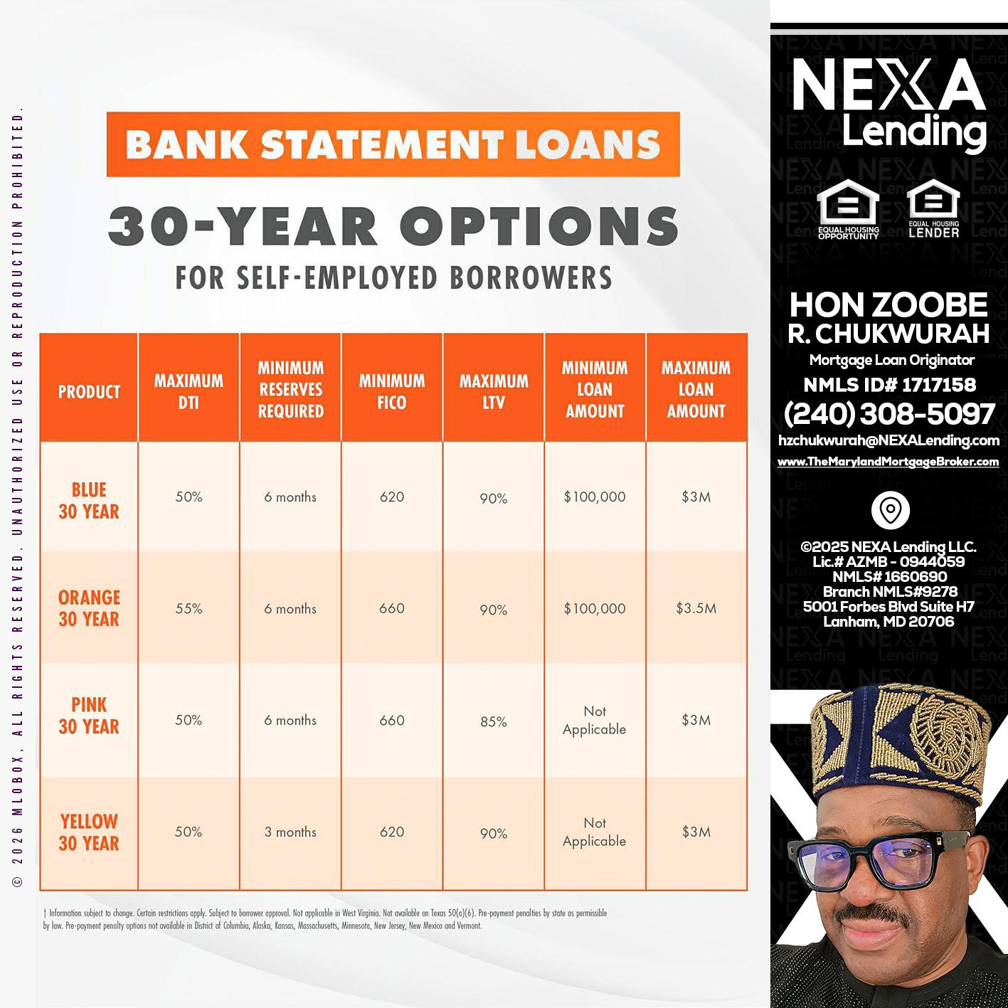 30 YEARS OPTIONS - Hon Zoobee R Chukwurah -Mortgage Loan Originator