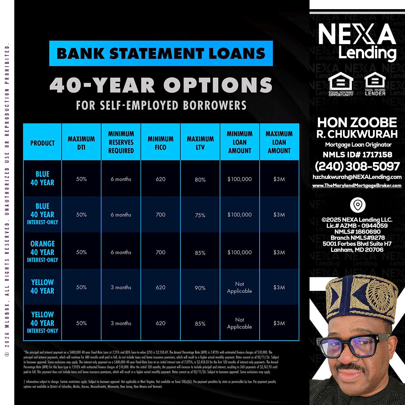 40 YR. OPTIONS - Hon Zoobee R Chukwurah -Mortgage Loan Originator