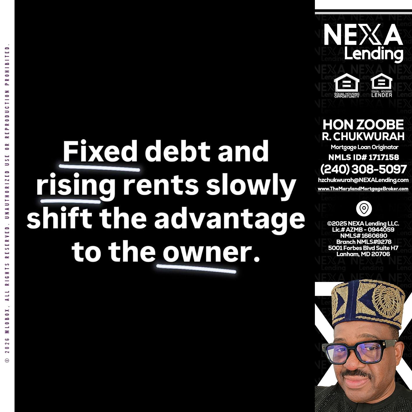 FIXED DEBT - Hon Zoobee R Chukwurah -Mortgage Loan Originator
