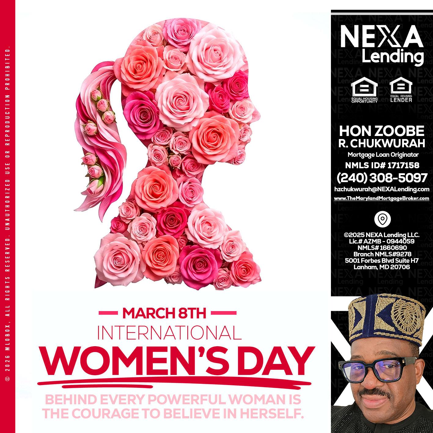 MARCH 8TH - Hon Zoobee R Chukwurah -Mortgage Loan Originator