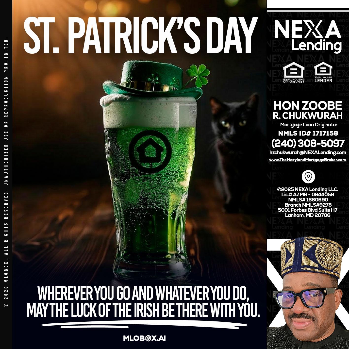 st. Patricks day - Hon Zoobee R Chukwurah -Mortgage Loan Originator