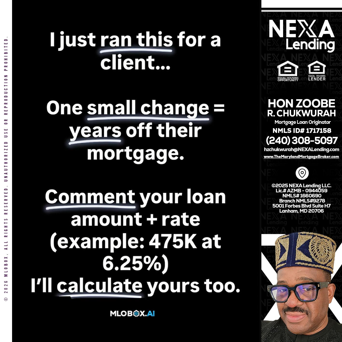 I JUST RAN - Hon Zoobee R Chukwurah -Mortgage Loan Originator