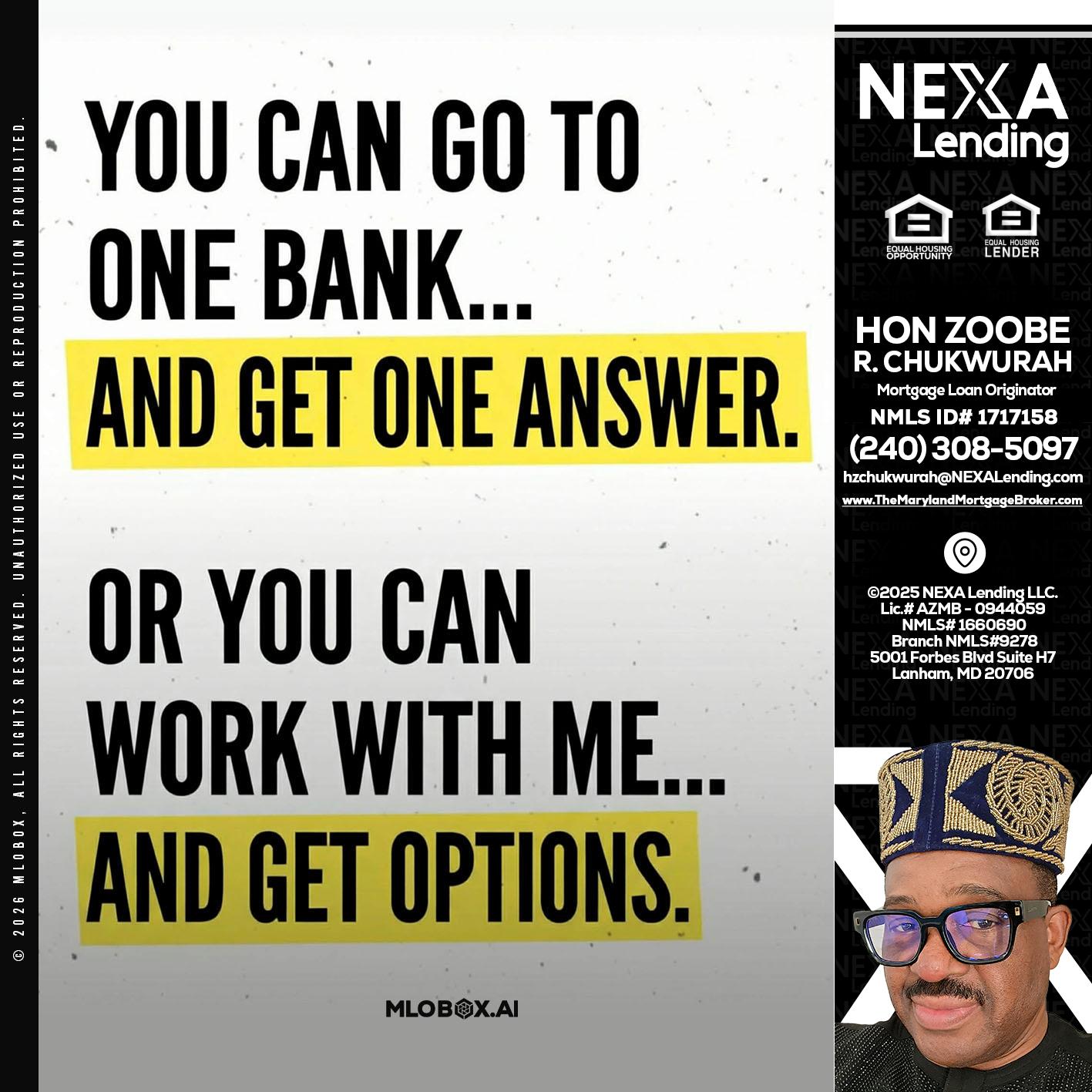 YOU CAN GO TO - Hon Zoobee R Chukwurah -Mortgage Loan Originator