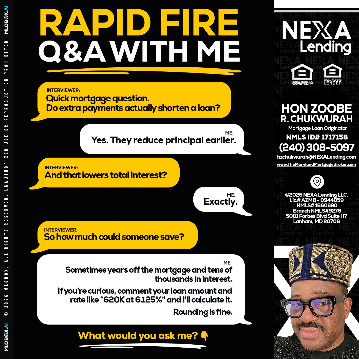 RAPID FIRE QA - Hon Zoobee R Chukwurah -Mortgage Loan Originator