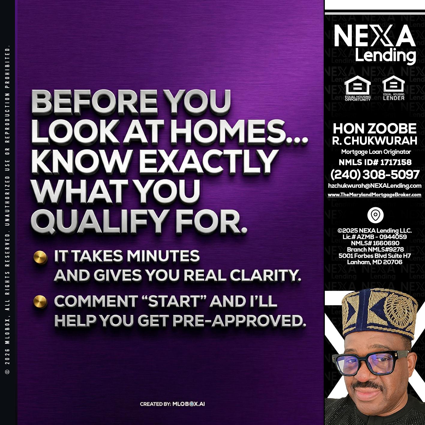 BEFORE YOU - Hon Zoobee R Chukwurah -Mortgage Loan Originator