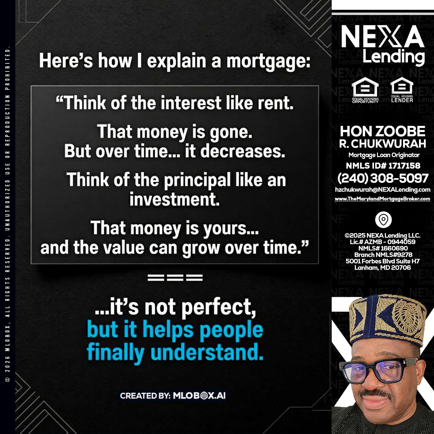 HERES NOW - Hon Zoobee R Chukwurah -Mortgage Loan Originator