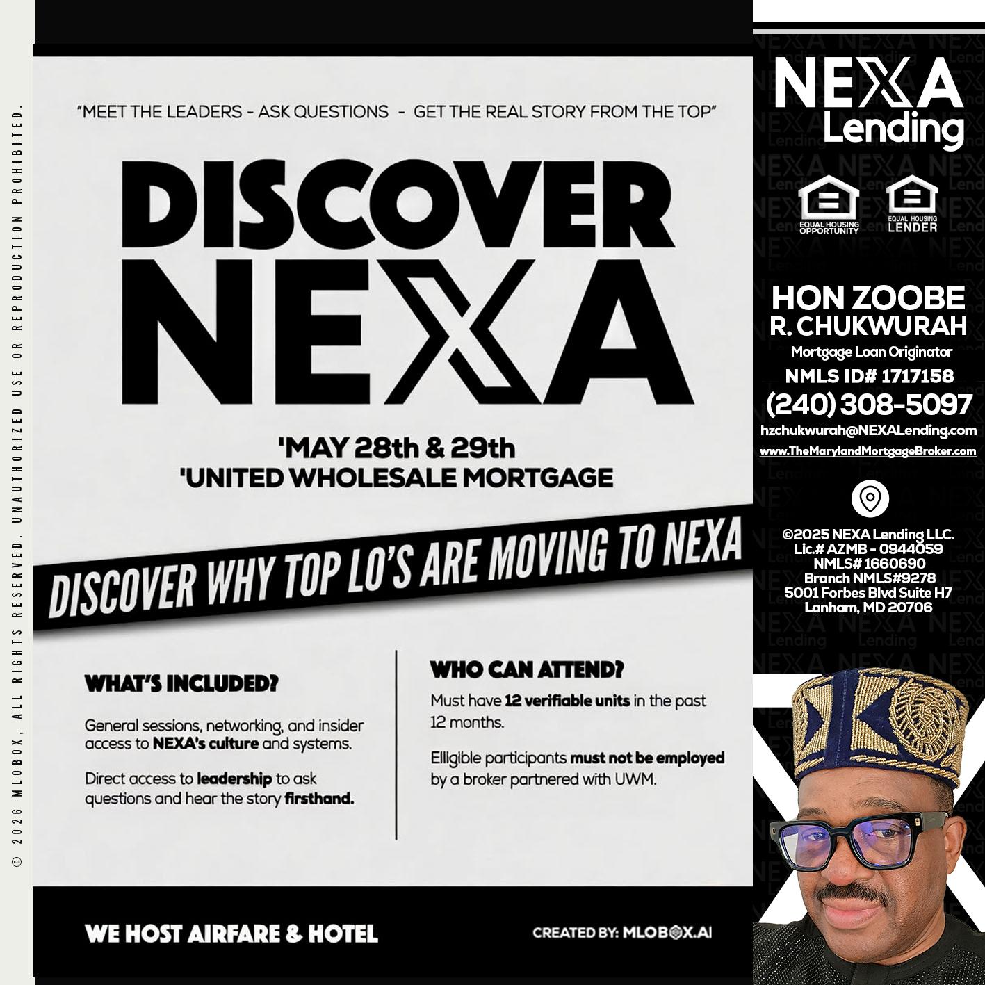 DISCOVER NEXA - Hon Zoobee R Chukwurah -Mortgage Loan Originator